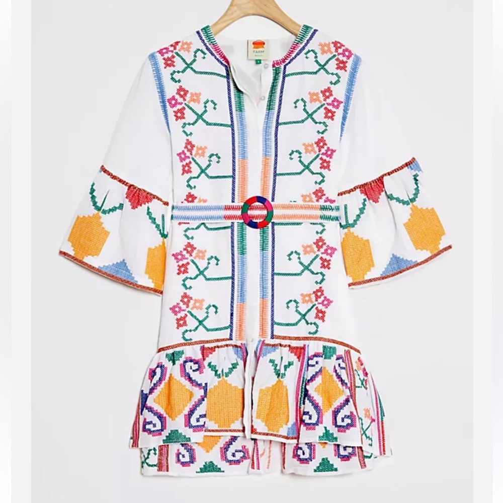 Farm Rio Jimena Embroidered Dress